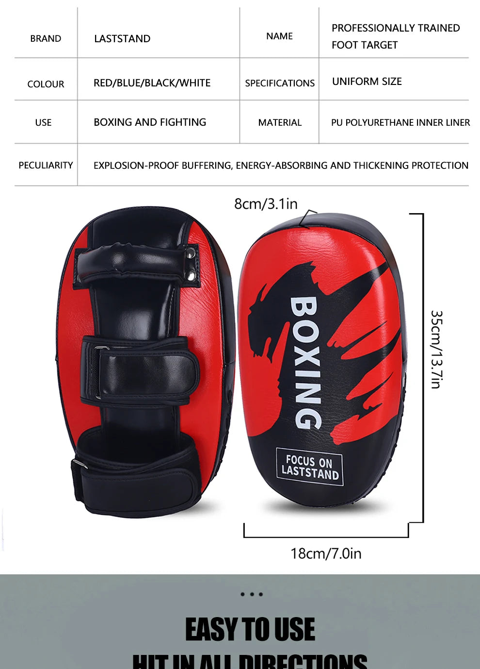 PU Leather Boxing Kicking Pad – Hand & Foot Target for Muay Thai, Taekwondo & MMA Training