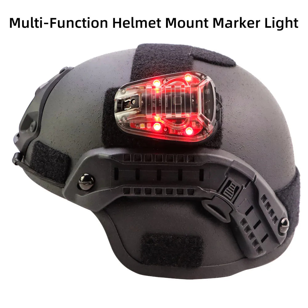 Tactical Helmet Light - Multi-Function IR Strobe Signal Lamp with Velcro Mount