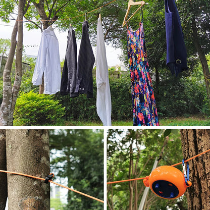 Retractable Outdoor Clothesline - Windproof Anti-Slip Laundry Drying Rope for Camping & Hotel Use