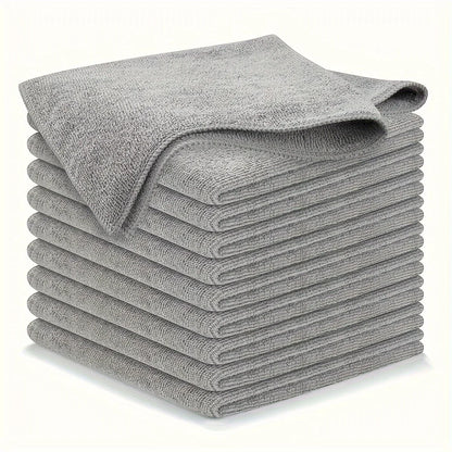 Ultra-Fine Microfiber Kitchen Towels - Light Gray Cleaning Cloth Set (5/10/20 Pack) - Absorbent, Soft & Stain-Removing