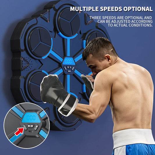 Smart Music Boxing Trainer - Wall-Mounted Electronic Strike Target for Home Indoor Training & Reaction Development