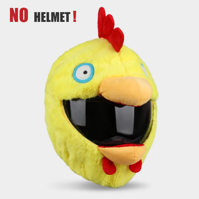 Cartoon Fluffy Plush Helmet Cover - Full-Face Motorcycle Protective Case