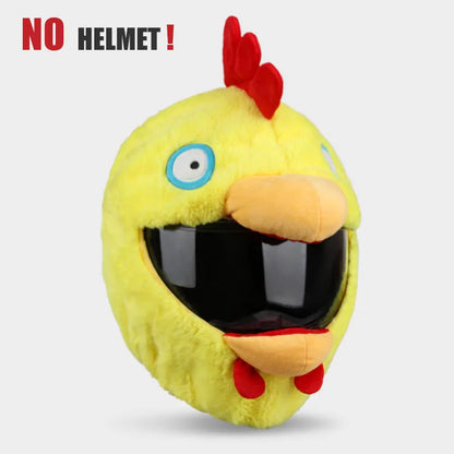 Cartoon Fluffy Plush Helmet Cover - Full-Face Motorcycle Protective Case