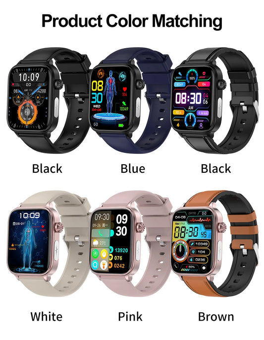 Advanced Health Monitoring Smart Watch - ECG+PPG, Blood Pressure, Heart Rate, 1.96" AMOLED Display, 100+ Sports Modes (Men & Women)