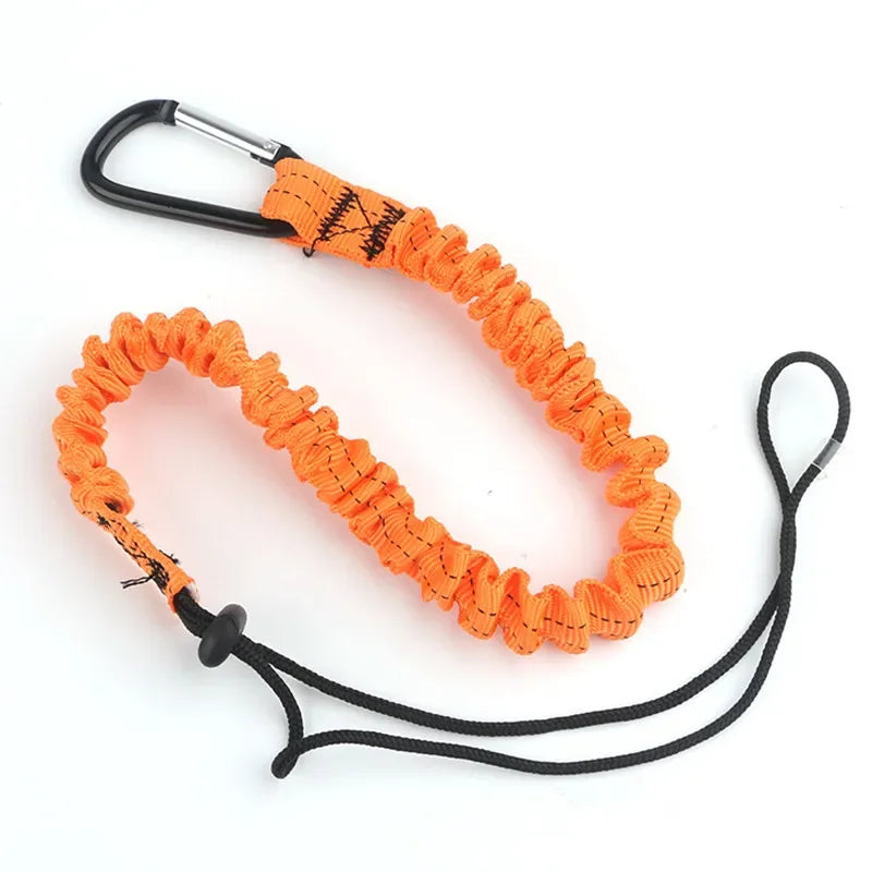 Heavy-Duty Safety Harness for Aerial Work - Elastic Buffer Sling Belt with Anti-Fall Carabiner Hook and Rope Protection System