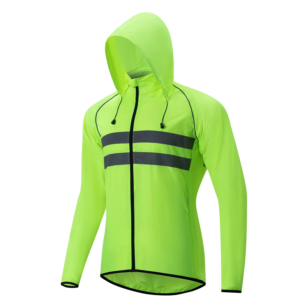 Men's Cycling Windbreaker Jacket - Water-Resistant Long Sleeve MTB Bike Coat with Quick-Dry & Breathable Jersey