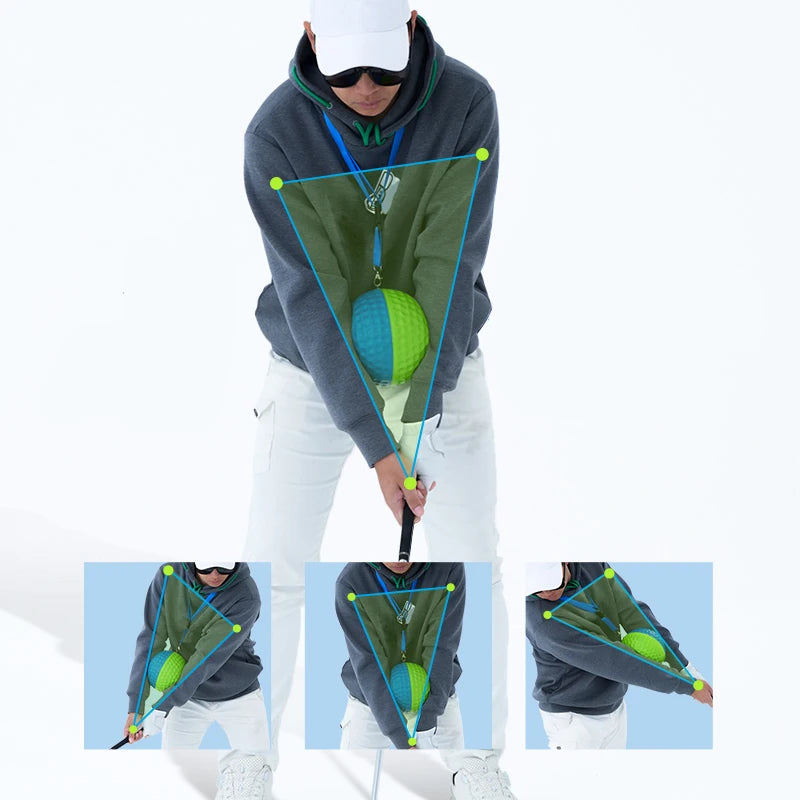 Golf Swing Trainer - Dual-Color Connected Ball for Posture Correction and Beginner Form Training