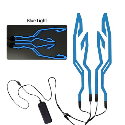 Waterproof LED Motorcycle Helmet Strip - 4-in-1 EL Warning Light Sticker for Night Riding