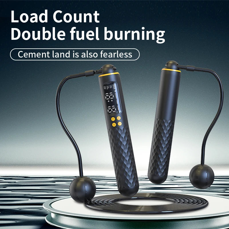 USB Rechargeable Smart Jump Rope - Digital Wireless Calorie Counter with Adjustable Length