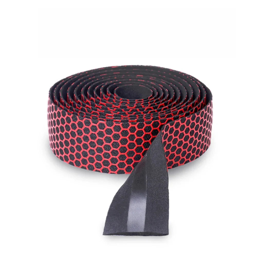 Road Bike Handlebar Tape - Anti-Slip EVA Foam Bar Wrap with Shock Absorption - Faux Leather Cycling Grip Tape with End Plugs (1 Pair)