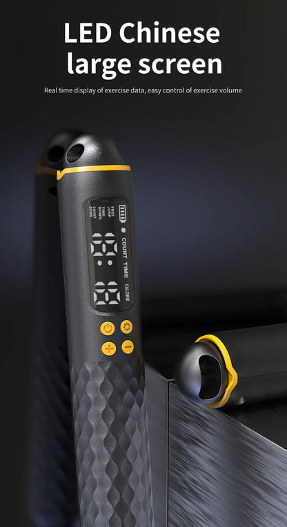 USB Rechargeable Smart Jump Rope - Digital Wireless Calorie Counter with Adjustable Length