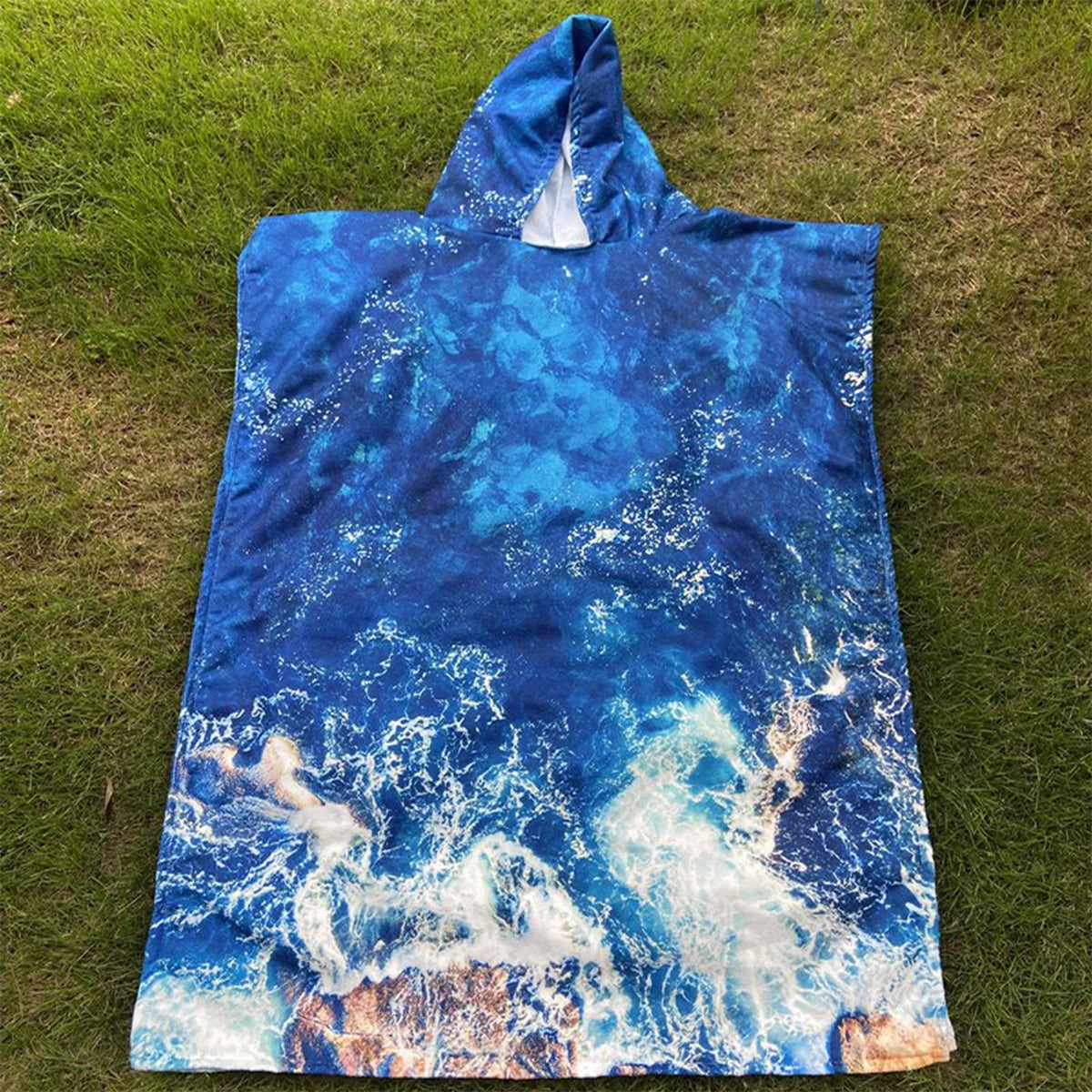 Quick-Dry Microfiber Hooded Towel Poncho - Beach & Water Sports Changing Robe