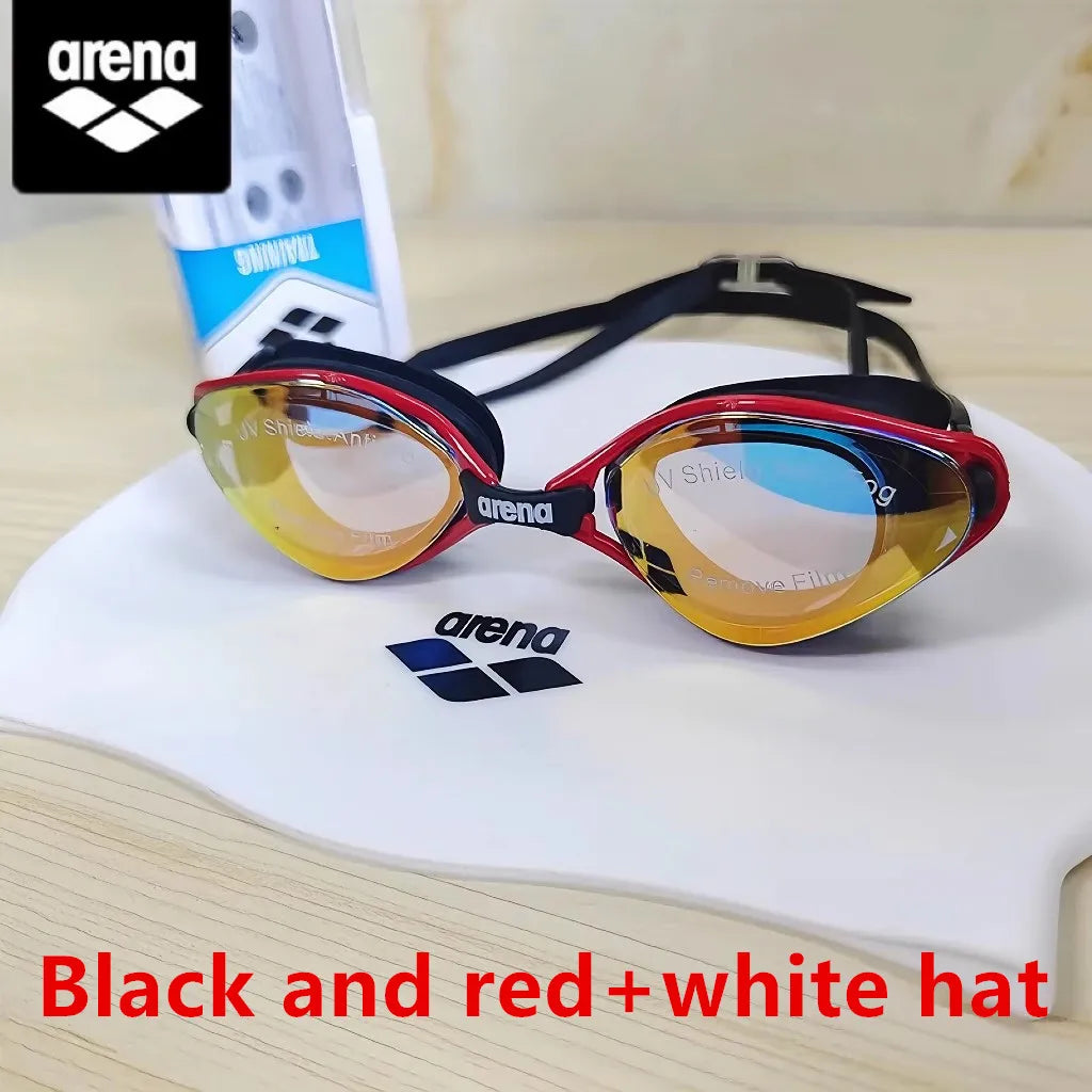 Professional Swimming Goggles with Silicone Cap - Waterproof Anti-Fog HD Vision