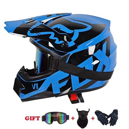 Youth Motocross Full Face Helmet - Kids Off-Road Safety Helmet with DOT Protection