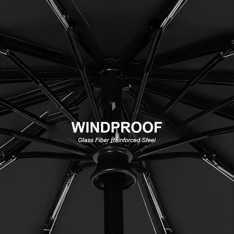 Large 24-Rib Automatic Umbrella - Lightweight Collapsible Outdoor Sunshade with UV Protection