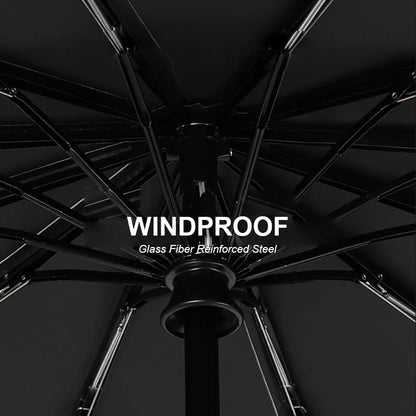 Large 24-Rib Automatic Umbrella - Lightweight Collapsible Outdoor Sunshade with UV Protection