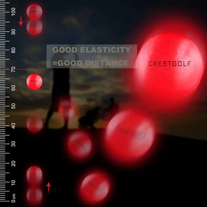 LED Glow-in-the-Dark Golf Balls - 12 Pack Luminous Night Training Balls