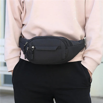 Men's Waterproof Canvas Crossbody Bag - Korean Style Outdoor Sports Waist Pack with Multiple Carry Options