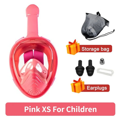 Full Face Snorkeling Mask - Anti-Fog Underwater Diving Goggles for Kids & Adults Swimming Equipment