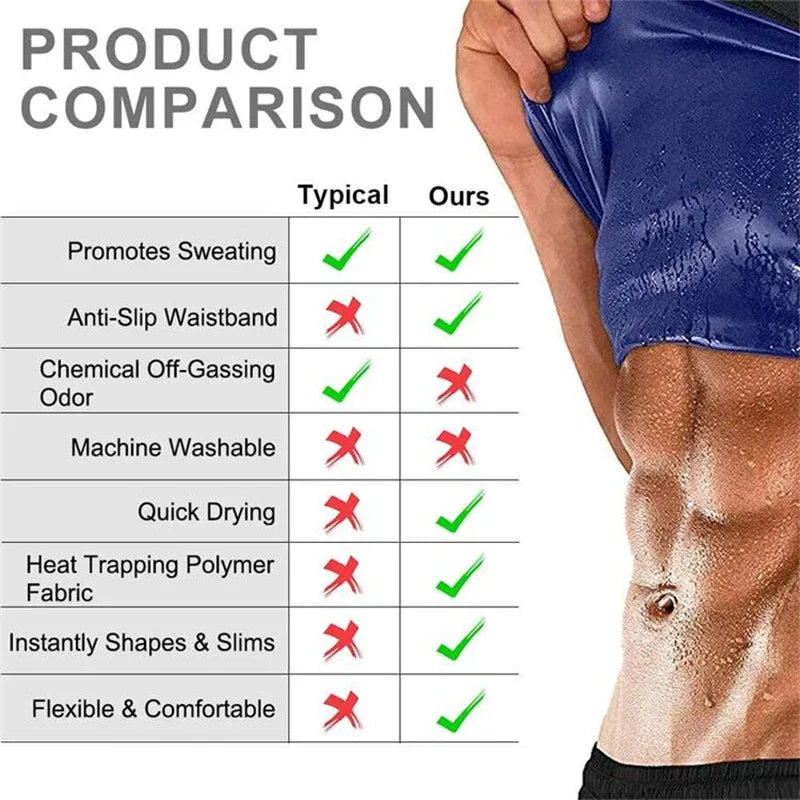 Men's Waist Trainer Sauna Sweat Belt - Slimming Body Shaper Corset for Stomach Fat Burning & Sport
