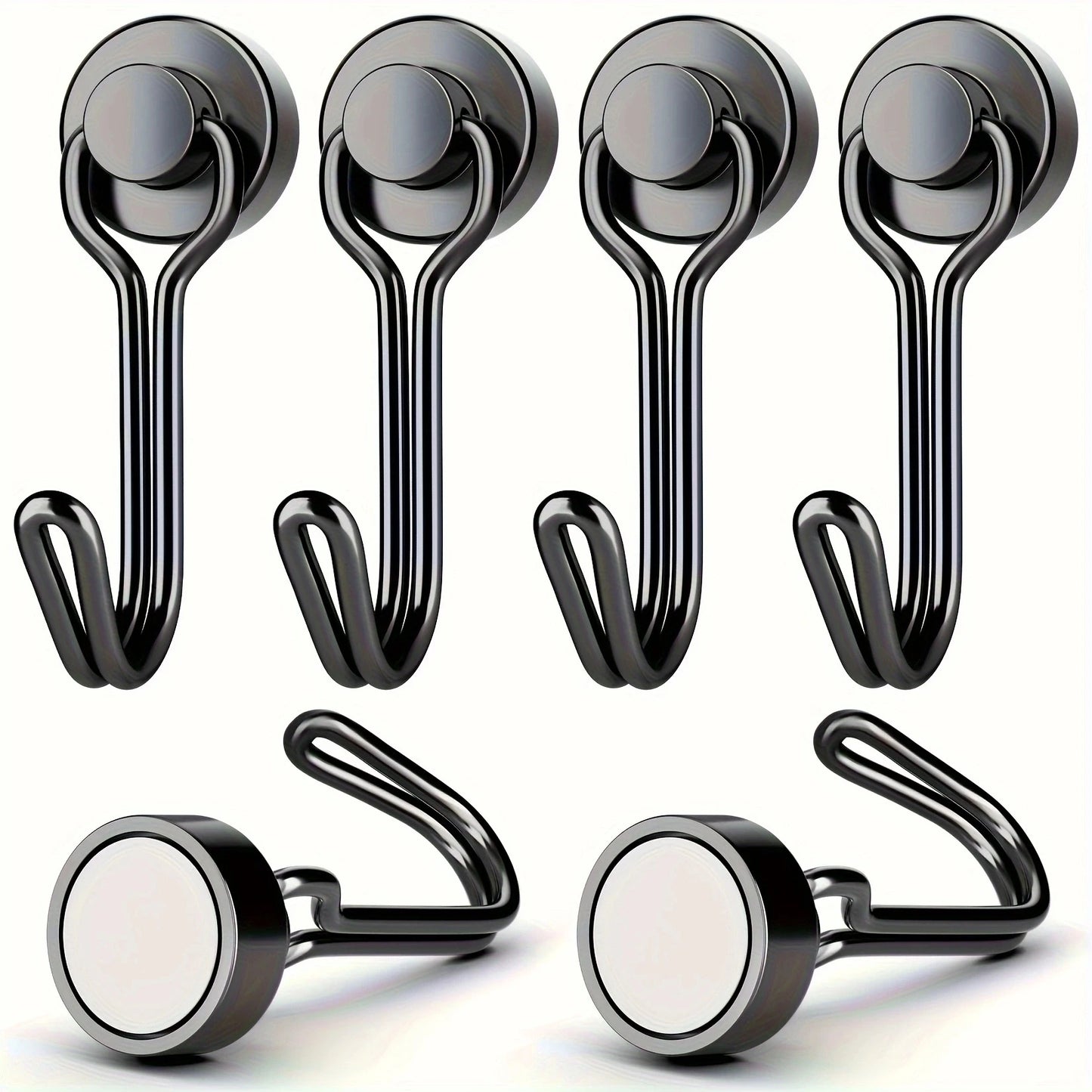 Heavy Duty Neodymium Magnetic Hooks - Extra Strong Magnets for Camping, Garage & Outdoor Storage (10-30 lbs, 3-20 Pack)