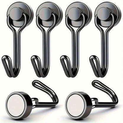 Heavy Duty Neodymium Magnetic Hooks - Extra Strong Magnets for Camping, Garage & Outdoor Storage (10-30 lbs, 3-20 Pack)