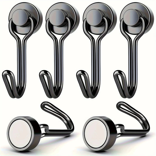 Heavy Duty Neodymium Magnetic Hooks - Extra Strong Magnets for Camping, Garage & Outdoor Storage (10-30 lbs, 3-20 Pack)