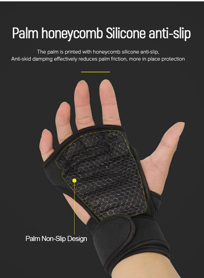 Premium Workout Gloves - Men & Women Fitness Training Gloves for Weightlifting, Bodybuilding & Gym with Wrist Palm Protection