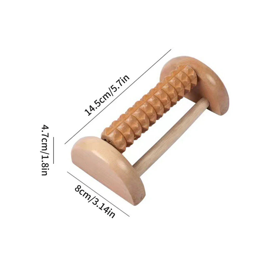 Wooden Foot Roller Massager - Body Back Massager for Plantar Fasciitis Relief, Stress Relief & Relaxation