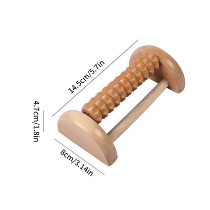 Wooden Foot Roller Massager - Body Back Massager for Plantar Fasciitis Relief, Stress Relief & Relaxation