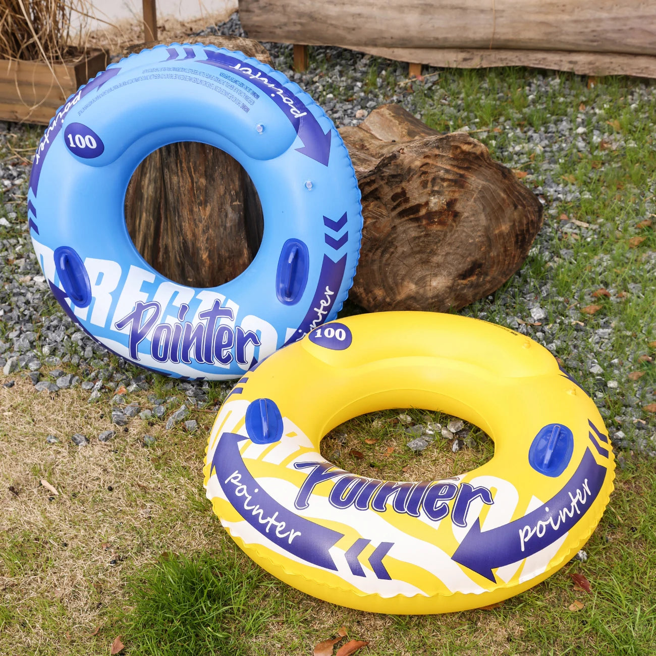Adult Double Balloon Swimming Ring - Inflatable Pool Float Beach Toy with Inner Tube Design