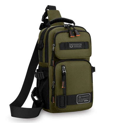 Men's Oxford Chest Pack - Unisex Crossbody Waist Bag with Zipper Pockets