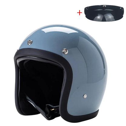 Vintage 500TX Open Face Motorcycle Helmet - Retro 3/4 Jet Style Scooter Helmet (Japanese/Korean Design)