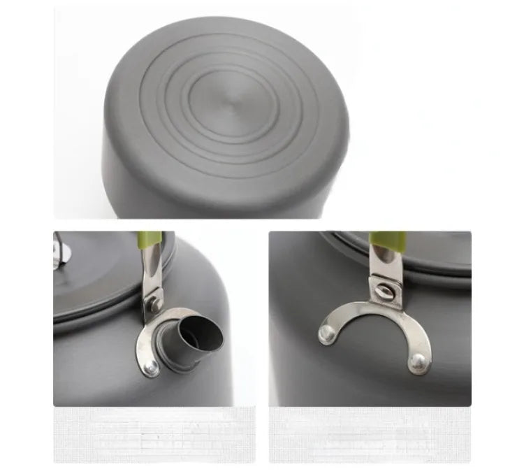 Portable Aluminum Alloy Camping Kettle - Multi-Size (0.8L/1.1L/1.2L/1.6L/2L/2.5L) for Outdoor Coffee & Tea - Perfect for Hiking, Fishing, Picnic & Cooking