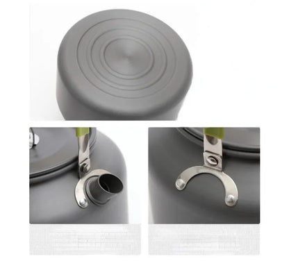 Portable Aluminum Alloy Camping Kettle - Multi-Size (0.8L/1.1L/1.2L/1.6L/2L/2.5L) for Outdoor Coffee & Tea - Perfect for Hiking, Fishing, Picnic & Cooking
