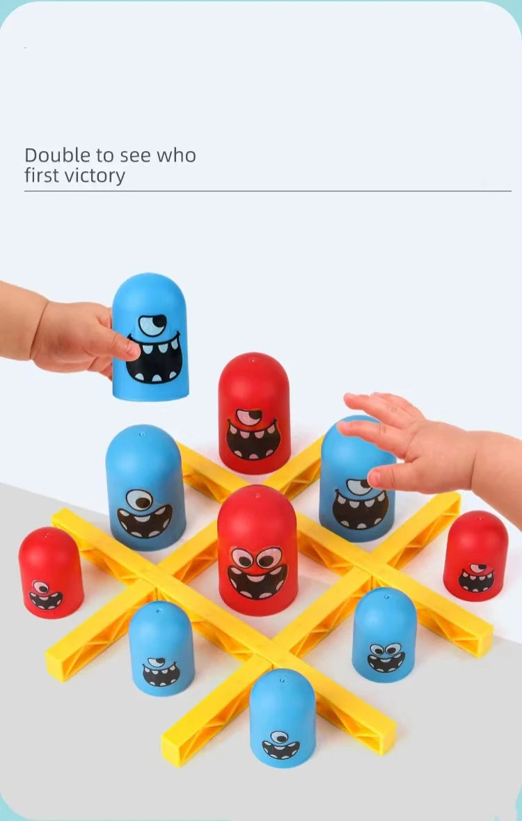 Tic Tac Toe Strategy Board Game - Big Eat Small Educational Thinking Game for Kids - Parent-Child Interactive Learning Toy - Christmas Gift