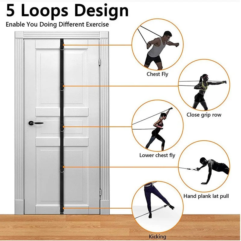 Portable Home Fitness Resistance Bands - Door Anchor Exercise Equipment with Hole-Free Installation