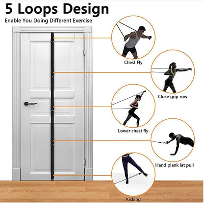 Portable Home Fitness Resistance Bands - Door Anchor Exercise Equipment with Hole-Free Installation