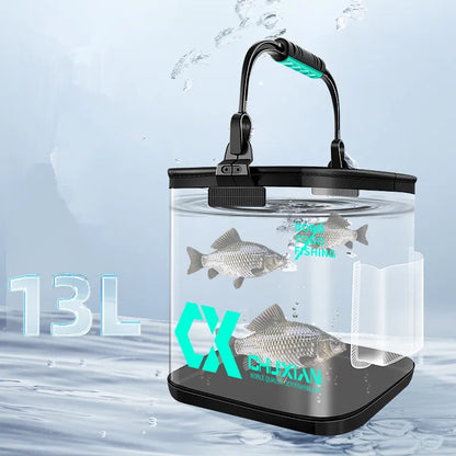 Portable 13L EVA Foldable Live Fish Bucket - Thickened Water Tank for Fishing