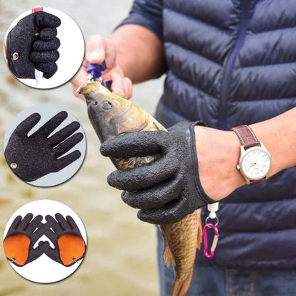 Waterproof Anti-Slip Fishing Gloves with Magnet Release - Puncture & Scrape Protection for Safe Fish Catching
