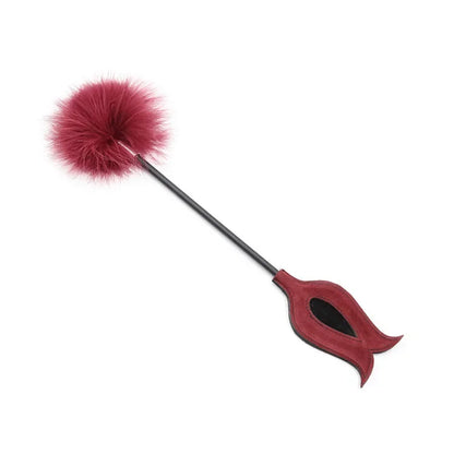 Red Leather Horse Riding Crop - Professional Equestrian Training Whip