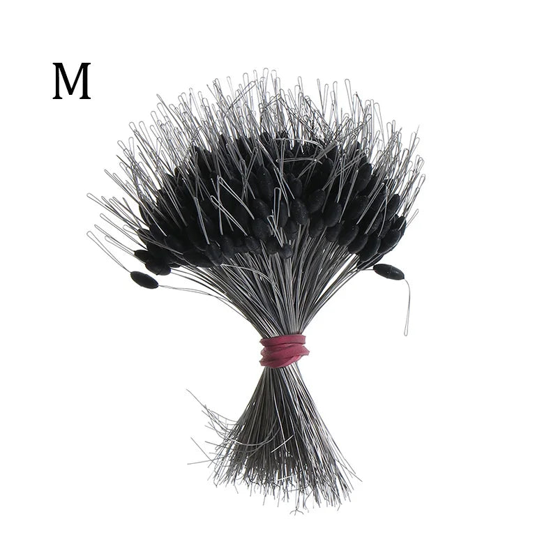 Professional Fishing Float Set - 300pcs Silicone Oval Bobber Stoppers with Anti-Strand Technology
