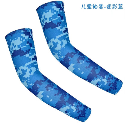Kids UV Protection Arm Sleeves - Ice Silk Cooling Compression Sleeves for Boys & Girls Outdoor Sports (1 Pair)