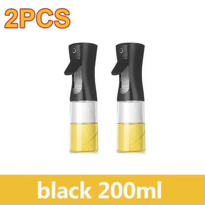 Multi-Size Oil Spray Bottle Set (200ml/300ml/500ml) - BBQ Cooking Olive Oil Sprayer for Kitchen Baking, Empty Refillable Vinegar Bottle with Oil Brush