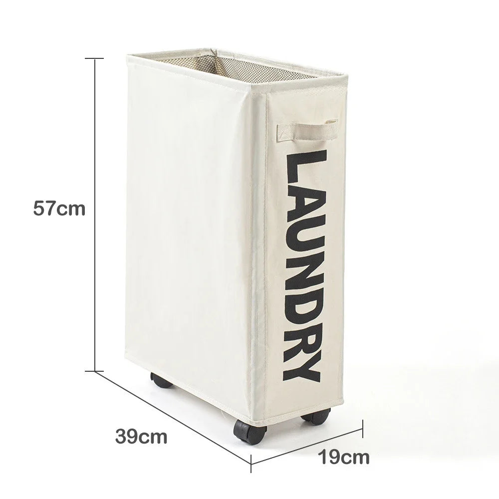 Foldable Laundry Basket with Wheels - Multi-Purpose Storage for Clothes, Yoga Gear & Bathroom Accessories
