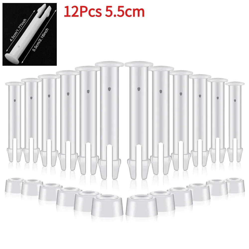 Intex Pool Joint Pin Replacement Set - 12/24 Piece Plastic Lock Pins with Rubber Seals for Round Metal Frame Swimming Pools