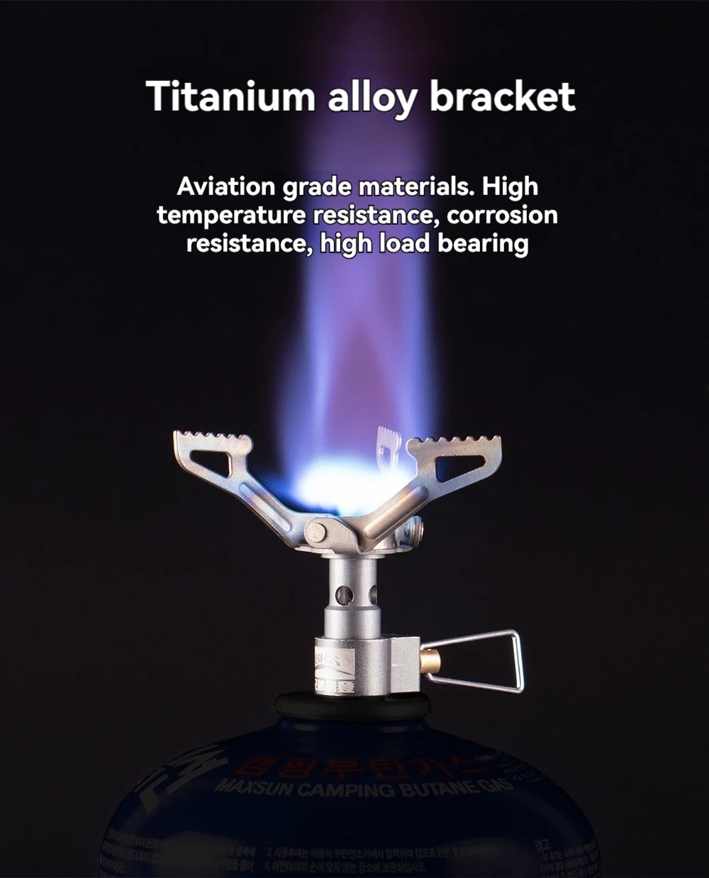 Ultra-Lightweight Titanium Mini Camping Gas Burner - 25g Portable Pocket Stove - Outdoor Hiking Folding Cooking Furnace