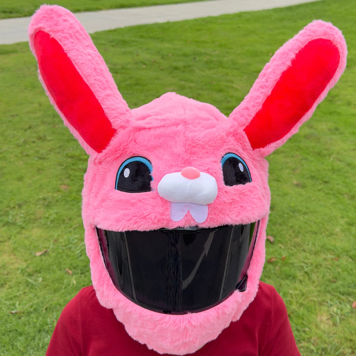 Cartoon Plush Animal Motorcycle Helmet Cover - Fabric Protection Accessory