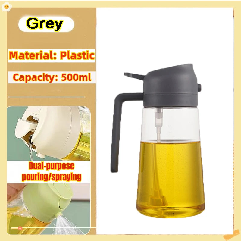 Multi-Size Oil Spray Bottle Set (200ml/300ml/500ml) - BBQ Cooking Olive Oil Sprayer for Kitchen Baking, Empty Refillable Vinegar Bottle with Oil Brush