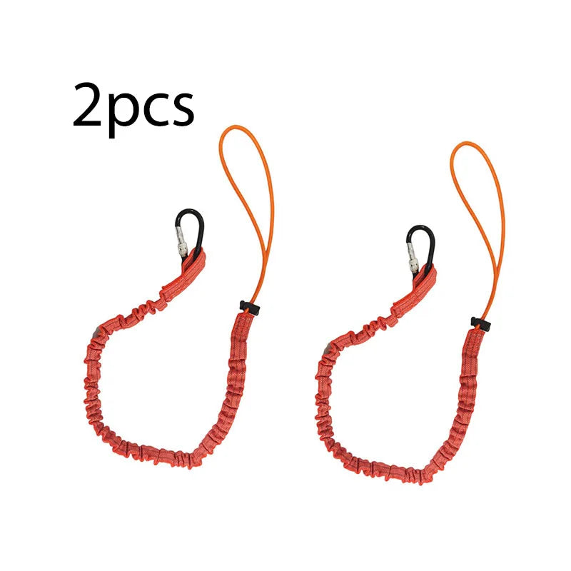 Anti-Fall Safety Lanyard with Carabiner Hook - Bungee Tether Tool Rope for Climbing, Aerial Work & Working at Heights Accessories